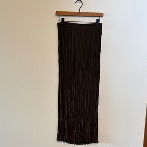 Babette San Francisco Pleated Long Women's Skirt - Dark Brown